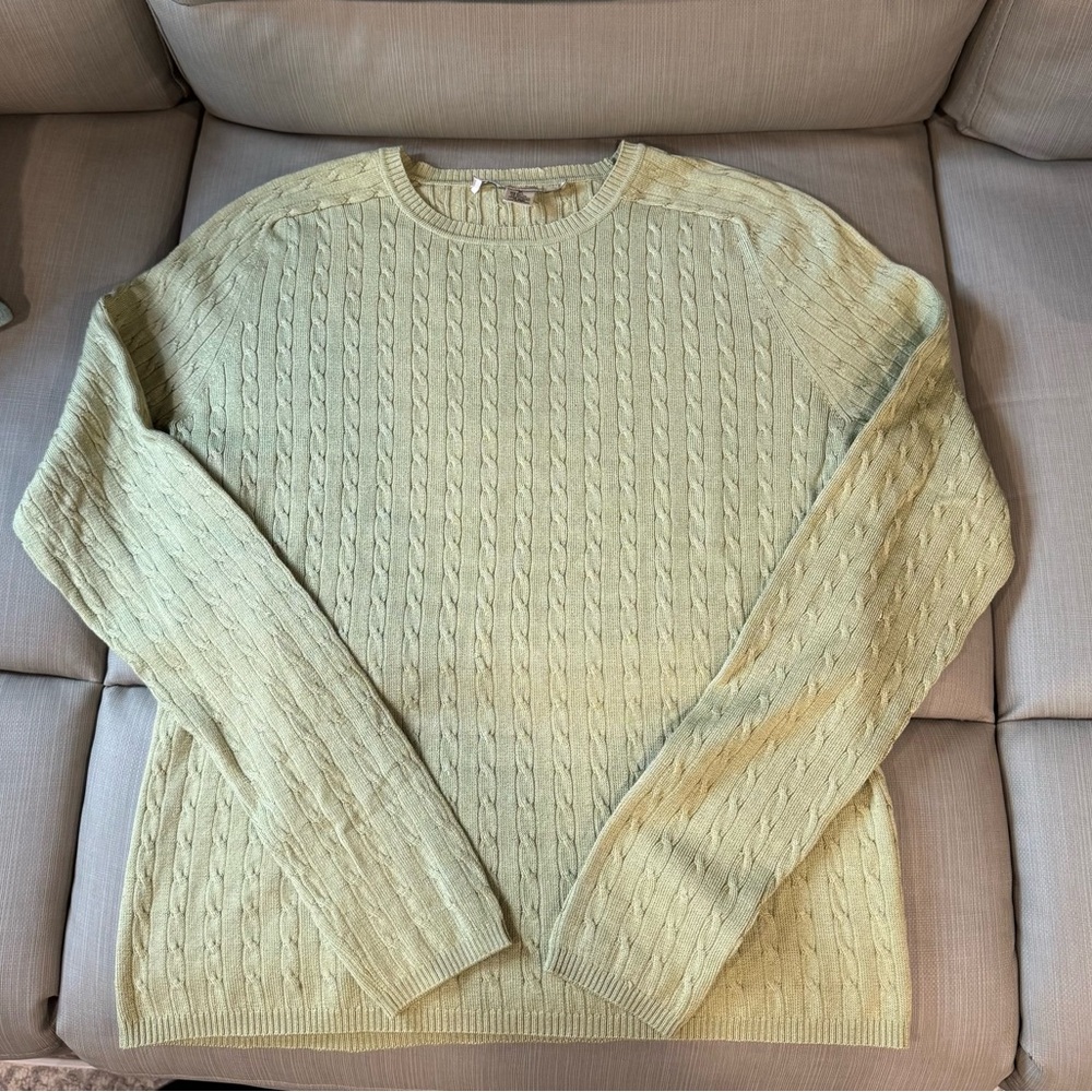 Belford Women's Silk Blend Cable Knit Sweater - Soft Green